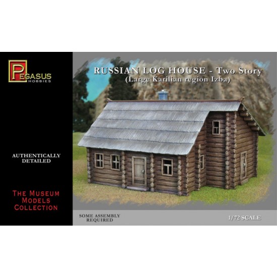 1/72 Russian Log House - Two Story (1 Large Karelian Region Izba House w/Thatch Roof)