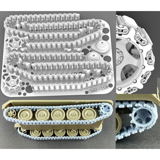 1/35 M113 Track T150F Immovable Segment and Single Link Track