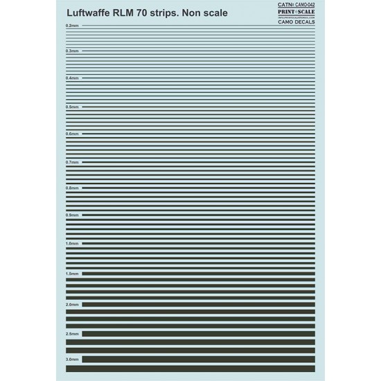 Decals for Non Scale Luftwaffe RLM 70 Strips