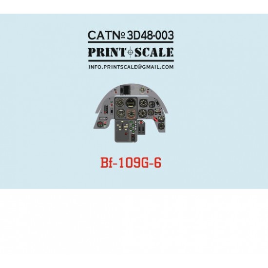 1/48 Messerschmitt BF-109 G-6 Instrumental Panel (3D decal)