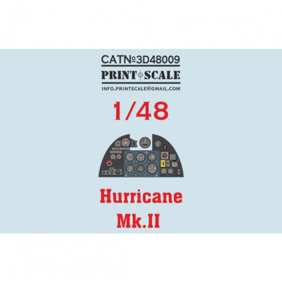 3D Decal for 1/48 Hurricane Mk.II Instrumental Panel