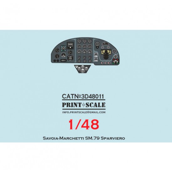 1/48 Savoia-Marchetti SM.79 Sparviero Instrumental Panel for Trumpeter kit