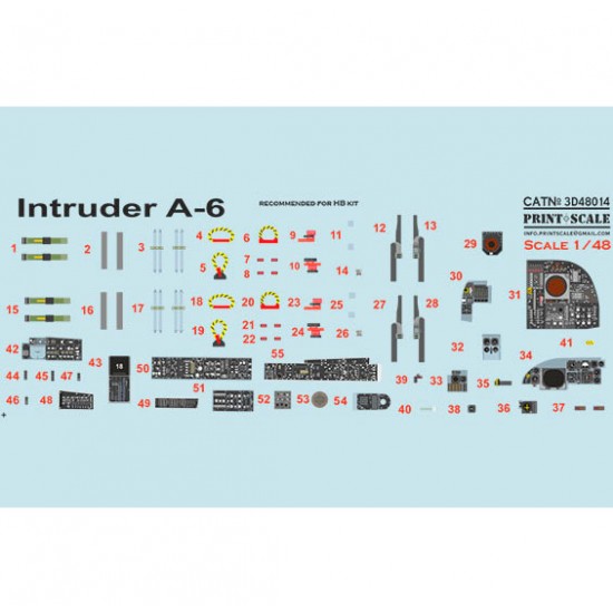 1/48 Grumman A-6 Intruder Instrumental Panel and Cockpit for Hobby Boss kits