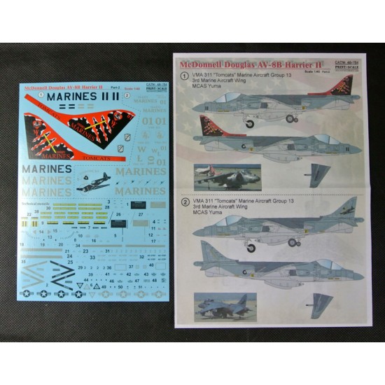 Decals for 1/48 McDonnell Douglas AV-8B Harrier II  Part. 2