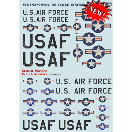 Decals for 1/48 Vietnam War US Faded Insignia