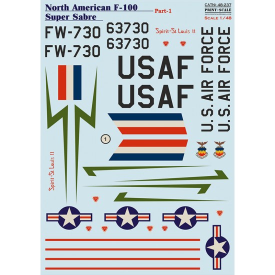 1/48 North American F-100 Super Sabre Decal Part.1