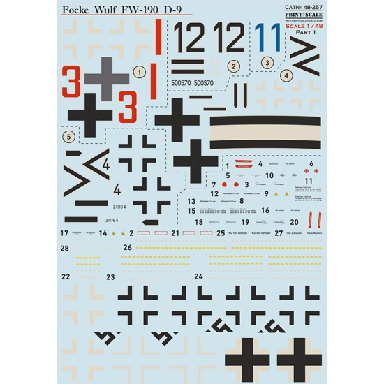 Decal for 1/48 Focke-Wulf Fw.190 D-9 Part-1