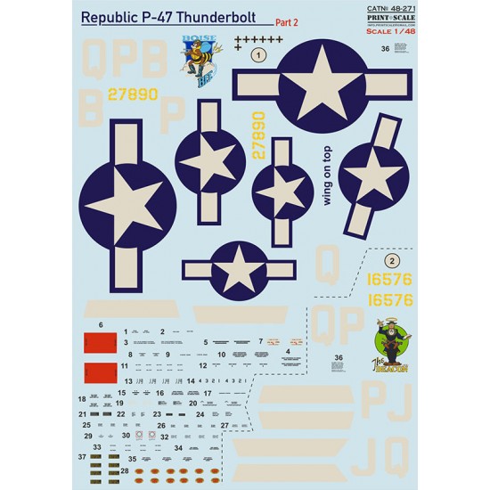 Decal for 1/48 Republic P-47 Thunderbolt Part 2