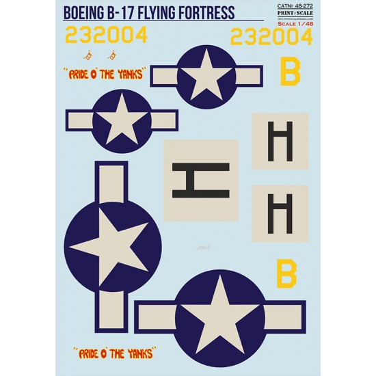 Decal for 1/48 Boeing B-17 Flying Fortress