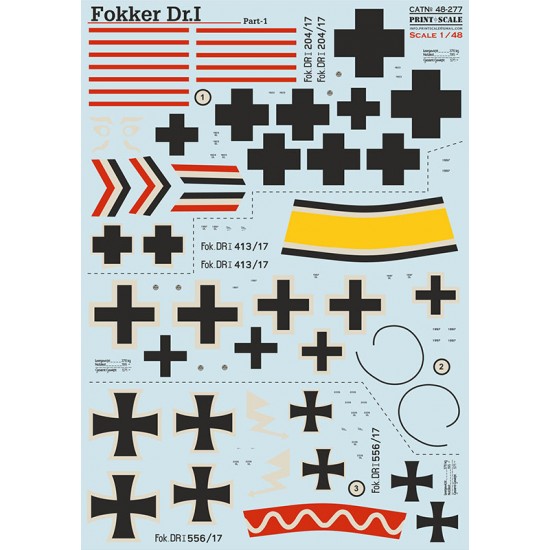 1/48 Fokker Dr I Decal Part.1 Print Scale 48-277