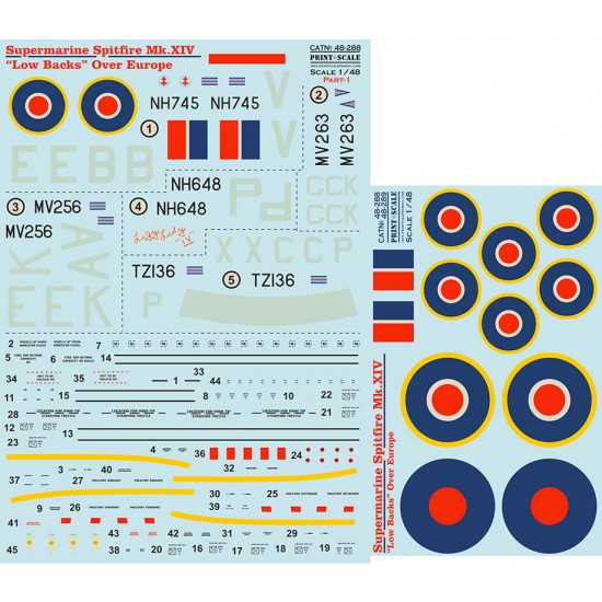 Decal for 1/48 Supermarin Spitfire Mk.lV (Low Backs) Part-1