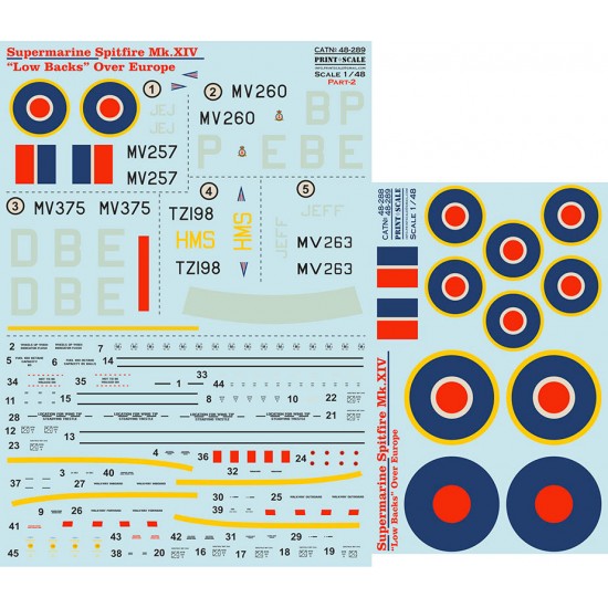 Decal for 1/48 Supermarin Spitfire Mk.lV (Low Backs) Part-2