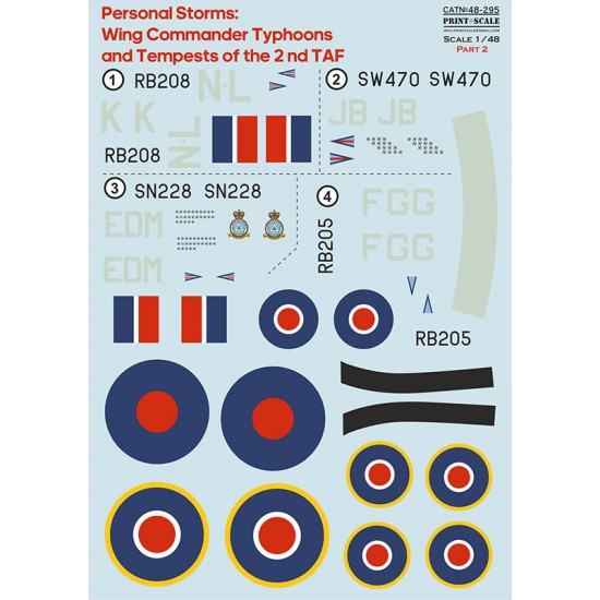 1/48 Personal Storm Wings Commander Typhoon and Tempests of the 2nd TAF. Decal Part 2