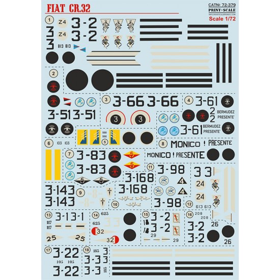 Decals for 1/72 Spanish Civil War Fiat Cr-32