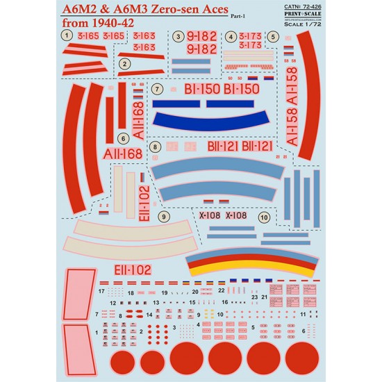 Decals for 1/72 A6M Zero-Sen Aces  Part 1