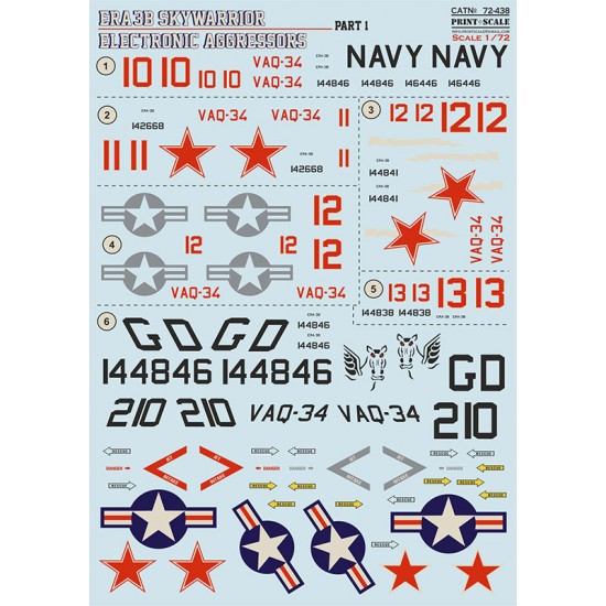 Decals for 1/72 Douglas ERA-3B Skywarrior Electronic Aggressors Part 1