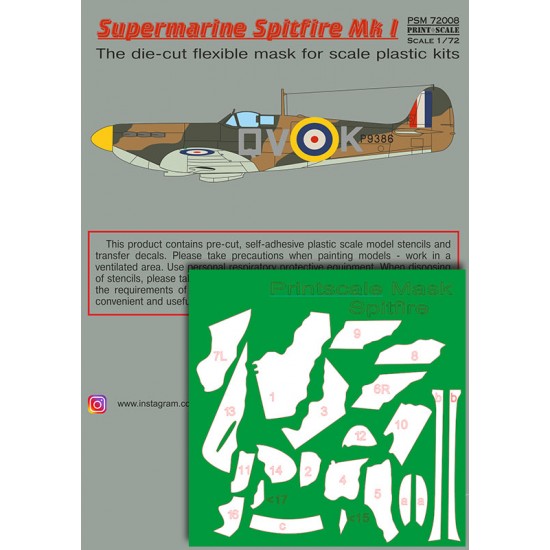 1/72 Supermarin Spitfire Mk.1 Masking & Decals