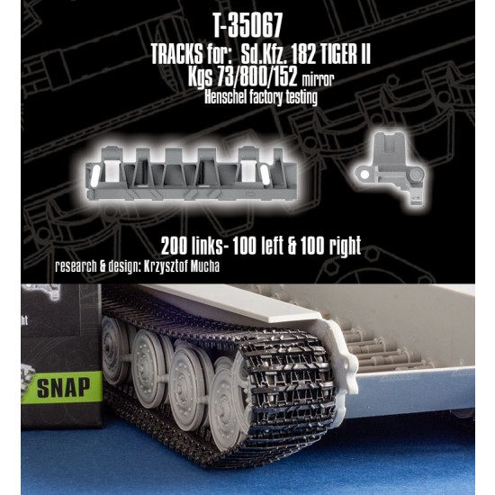 1/35 Tracks for Sd.Kfz.182 Tiger II, Kgs 73/800/152 mirror, Henschel ...