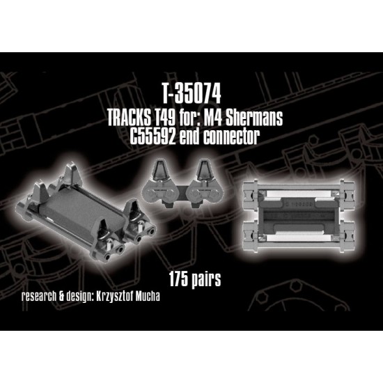 1/35 T49 Tracks for M4 Sherman (C55592 end connector)