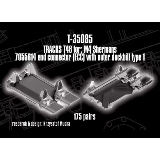 1/35 T48 Tracks for M4 Sherman with 7055614 ECC, Duckbill Type 1