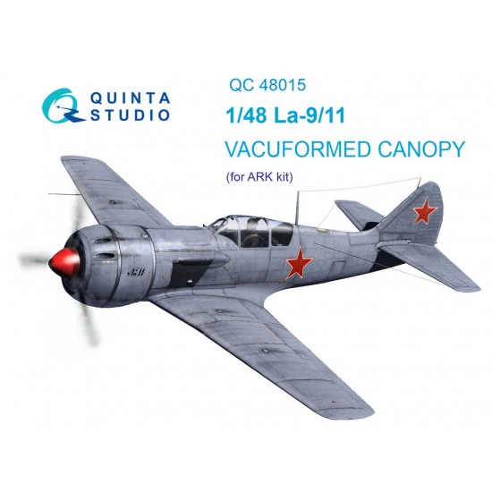 1/48 WWII Lavochkin La-9/11 Vacuformed Clear Canopy for ARK kit