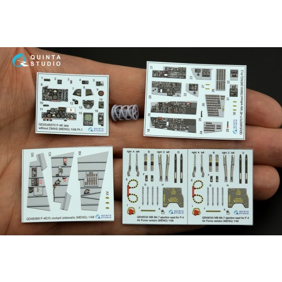 1/48 F-4E late without DMAS Interior Parts (3D decal & resin) for Meng kits