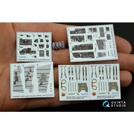 1/48 F-4E early with slatted wing Interior Parts (3D decal) for Meng kits