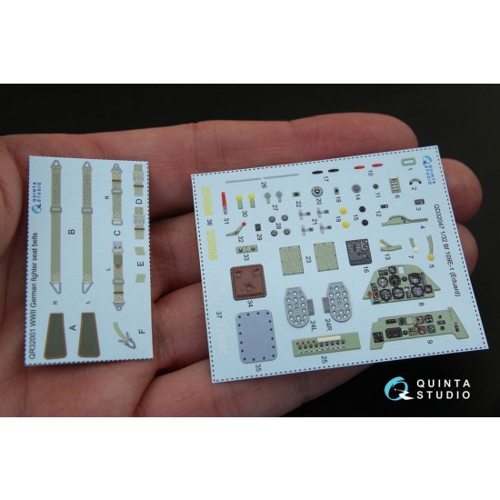 1/32 Bf 109E-1 3D-Printed & Coloured Interior Decals for Eduard kit