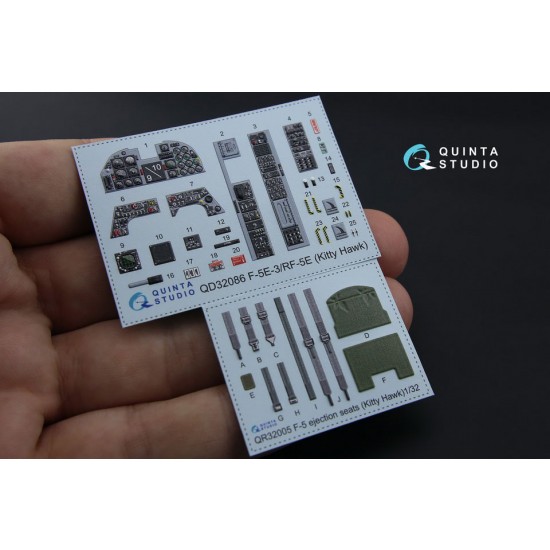 1/32 F-5E-3/RF-5E 3D-Printed & Coloured Interior Decals for KittyHawk kit