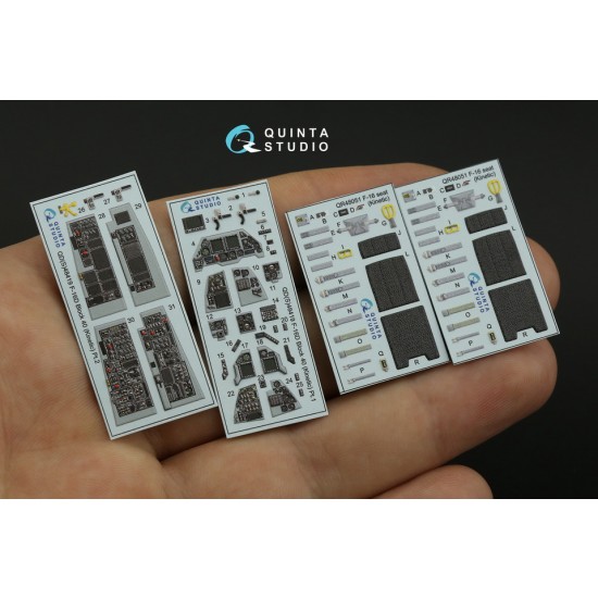 1/48 F-16D block 40 3D-Printed & Coloured Interior for Kinetic 2022 tool kits