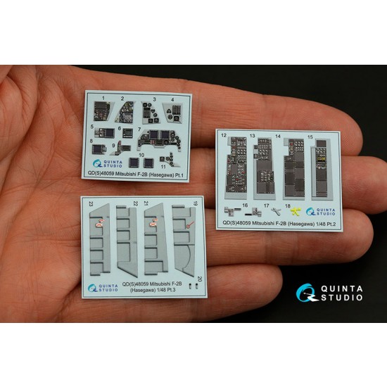 1/48 Mitsubishi F-2B Coloured Interior Detail Parts for Hasegawa kits #Small