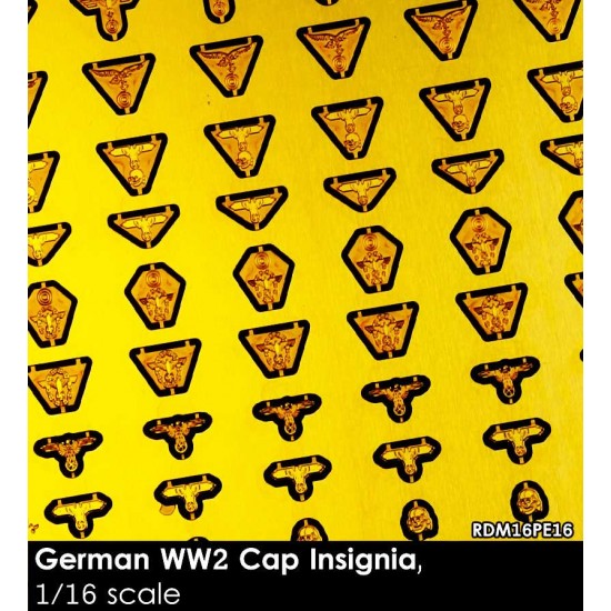 1/16 WWII German Cap Insignia (Heer/WSS, Polizei/Luftwaffe)