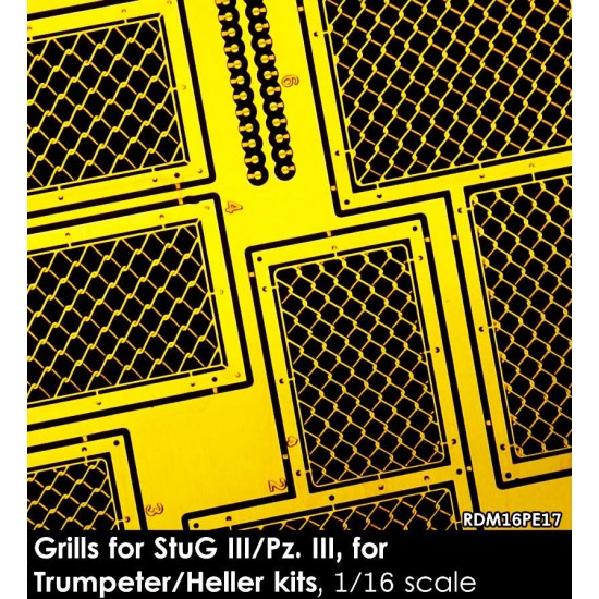 1/16 StuG/Pz. III Mesh Grills for Trumpeter/Heller kits