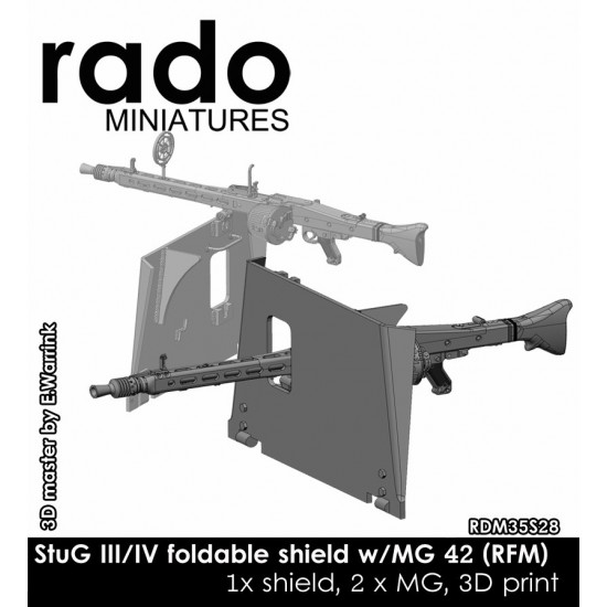 1/35 StuG III/IV Foldable Shield with MG 42 for Rye Field Model