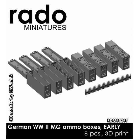 1/35 WWII German MG Ammo Boxes Early (8pcs)