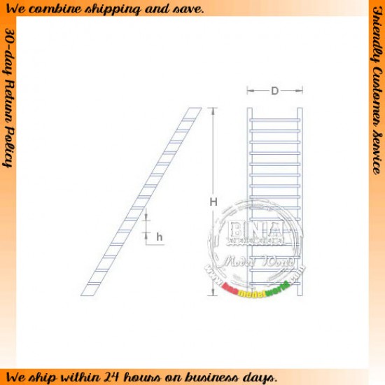 1/35 Wooden Ladder (h: 6.3mm, D:27mm, Height:97mm) 2pcs