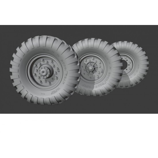 1/35 Austin K2 Military Ambulance Sagged Wheels (Goodyear tyres) for Airfix kits