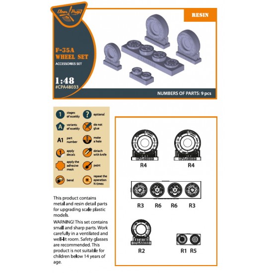 1/48 Lockheed Martin F-35A Lightning II Wheel set