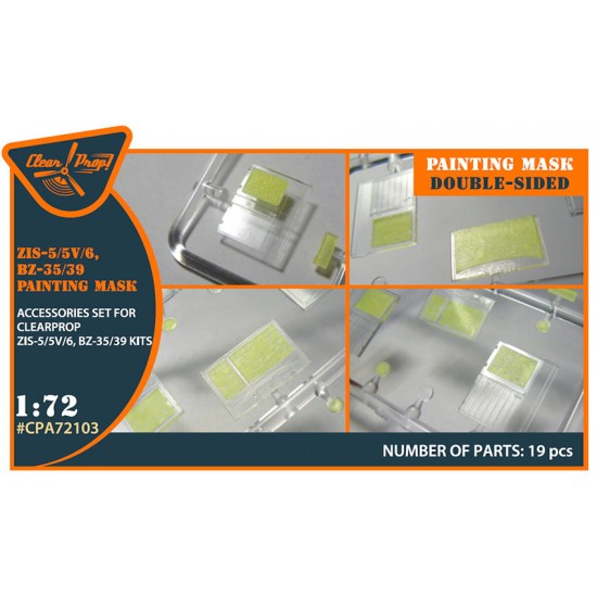 1/72 ZiS-5/5V/6/BZ35/39 Paint Masks (yellow kabuki paper) for Clear Prop Models