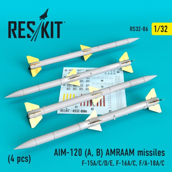 1/32 AIM-120 (A/B) Amraam Missiles (4pcs)