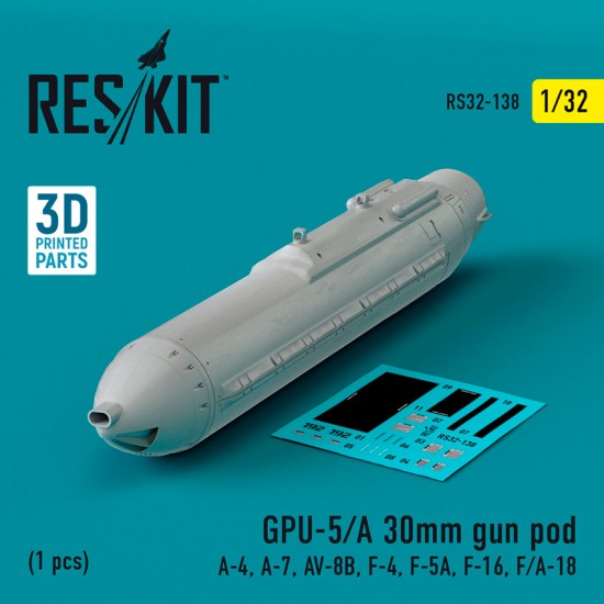 1/32 GPU-5/A 30mm Gun Pod (1pc) for A-4/ A-7/ AV-8B/ F-4/ F-5A/ F-16/ F/A-18