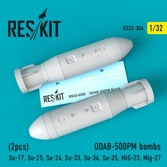 1/32 ODAB-500PM Bombs (2pcs) for Trumpeter Su-17/25/24/33/34/35, MiG-23/27