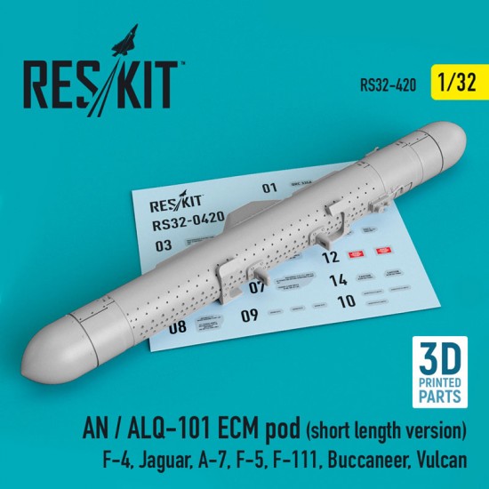 1/32 AN / ALQ-101 ECM Pod (short length version) for F-4, Jaguar, A-7, F-5, F-111