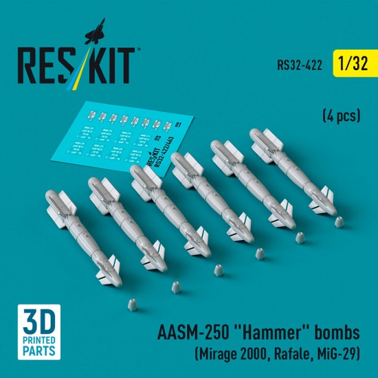 1/32 AASM-250 Hammer Bombs (6pcs) for Mirage 2000, Rafale, MiG-29