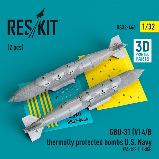 1/32 USN F/A-18E,F, F-35B GBU-31 (V) 4/B Thermally Protected Bombs (2pcs, 3D Printed)