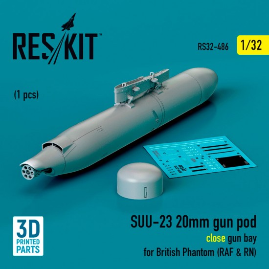 1/32 Suu-23 20mm Gun Pod (Close Gun Bay) for British RAF RN Phantom (1pc)