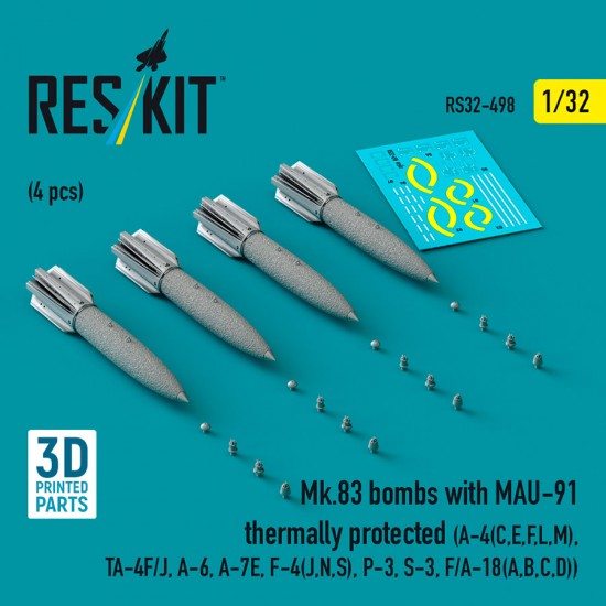 1/32 Mk.83 Bombs with MAU-91 Thermally Protected (4pcs) for A-4(C,E,F,L,M), TA-4F/J