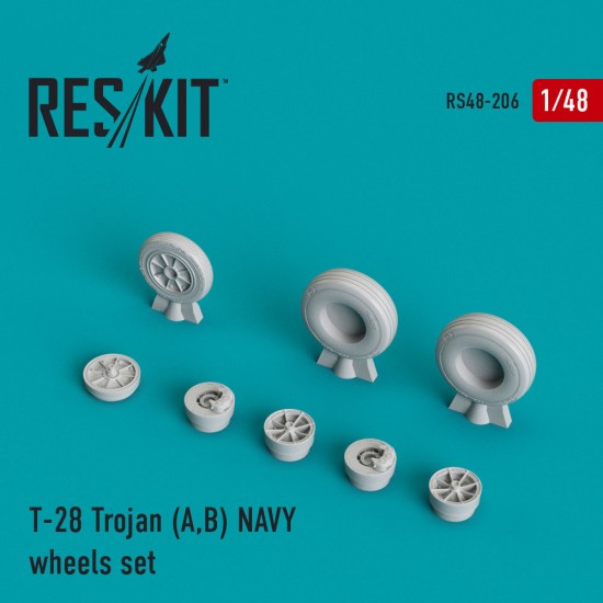 1/48 T-28 Trojan (A/B) NAVY Wheels set for Monogram/Roden/Revell/AMG kits