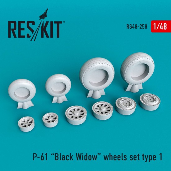 1/48 Northrop P-61 Black Widow Wheels set for GWH/Monogram/HobbyBoss kits