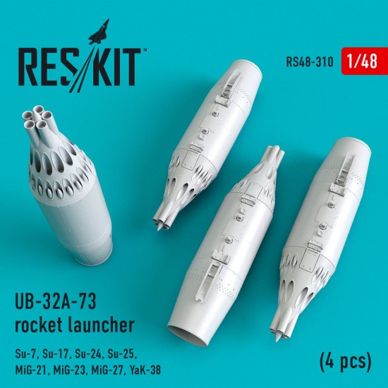 1/48 UB-32A-73 Rocket Launcher (4pcs) for Su-7/17/24/25/MiG-21/23/27/YaK-38